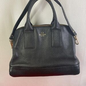 Kate Spade New York Black Pebble Leather Jenny Satchel Shoulder Bag